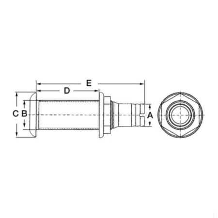 Pasacascos nylon - Con conector de manguera