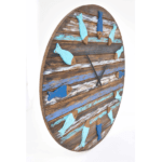 Reloj de pared marinero de madera con peces