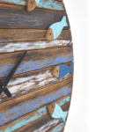 Reloj de pared marinero de madera con peces