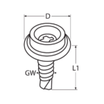 Espárrago con tornillo autoperforante inoxidable A2