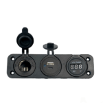 Voltímetro digital, toma de corriente doble USB A+C + encendedor