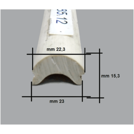 Cintón PVC para Perfil de Aluminio 38 mm - 24 metros