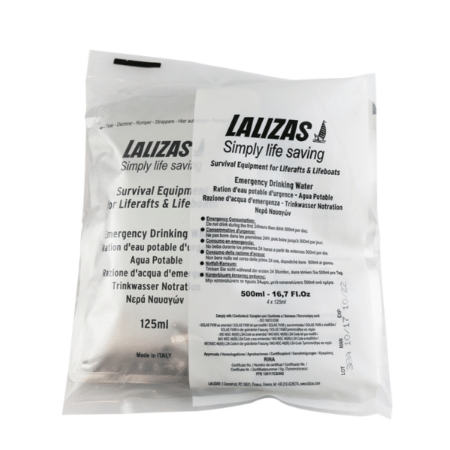 Agua Potable de Emergencia para Balsas Salvavidas 4x125ml Lalizas