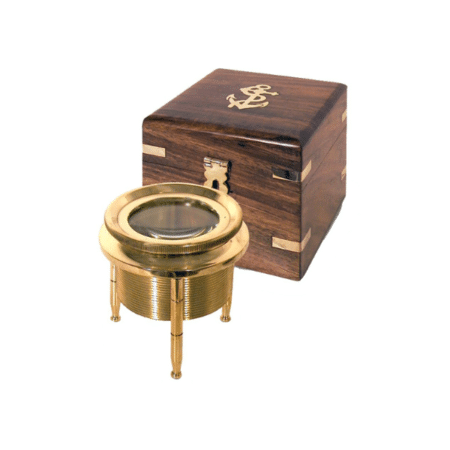 Lupa Náutica de Latón con Caja de Madera