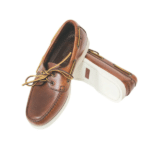 Zapato Nautico Skipper Cuero Marron Suela Blanca Lalizas